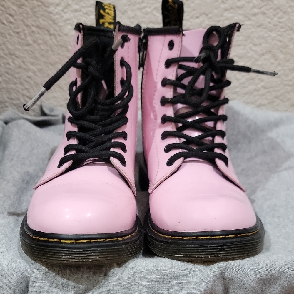 Dr. Martens Pink Lace-Up Combat Boots